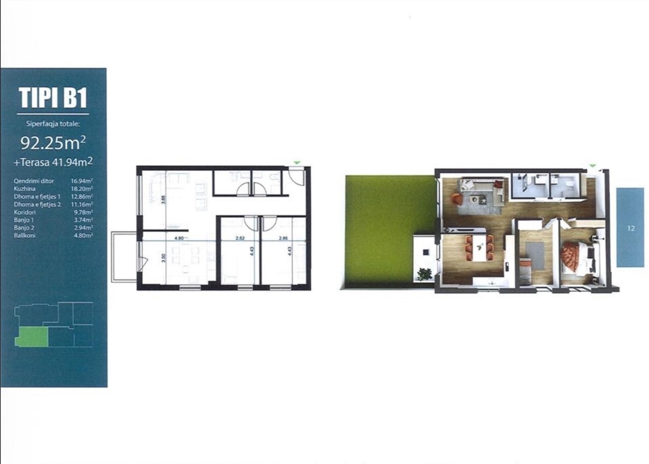 Wohnung zum verkauf – 2 schlafzimmer – Neue Prishtina – Prishtinë